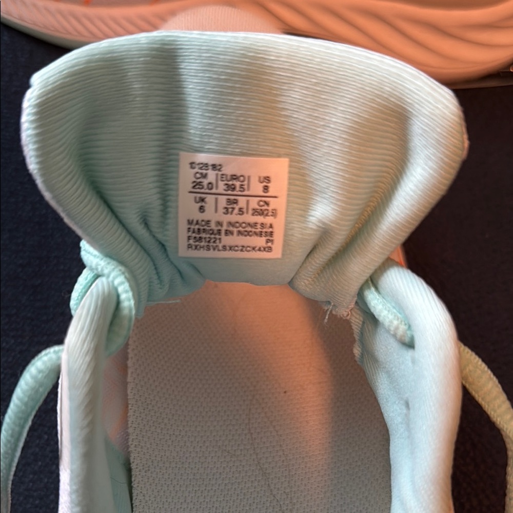 Asics White and Orange Athletic Shoes with Signature Stripe - Picture 2 of 3